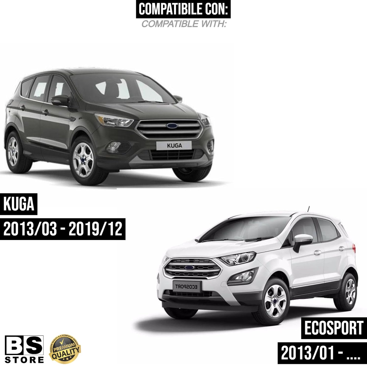 BSSTORE Calotta Specchietto Retrovisore da Verniciare Compatibile con KUGA | ECOSPORT