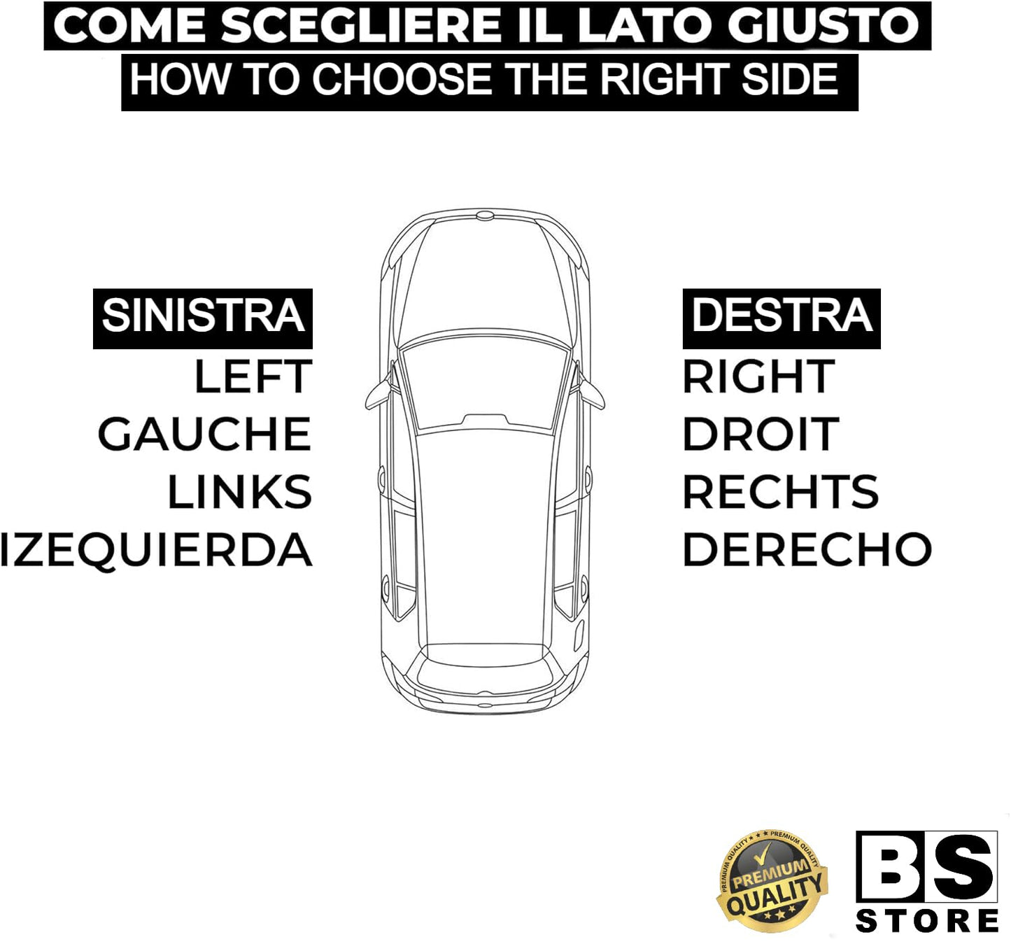 BSSTORE® Calotta Cromata Specchietto Retrovisore Compatibile Con Panda 2009 In Poi