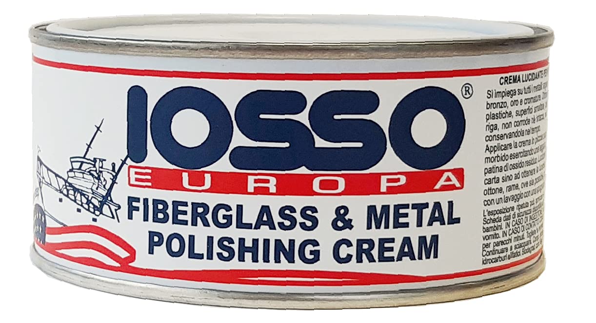 Iosso Fiberglass & Metal Polish, Pasta Lucidante per vetroresina e metalli, 250 ml