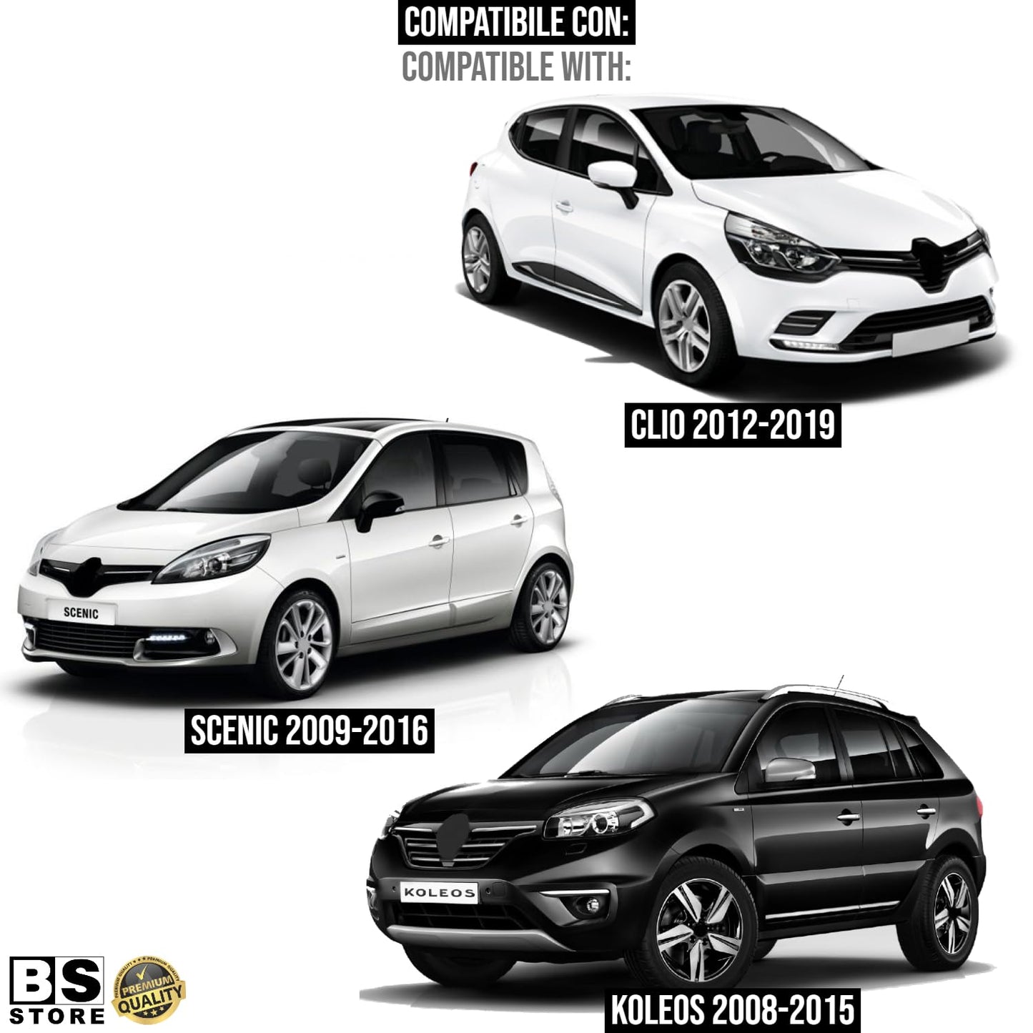BSSTORE® Maniglia Apriportiera Interna Anteriore E Posteriore Compatibile Con CLIO | MEGANE | FLUENCE | SCENIC | KOLEOS