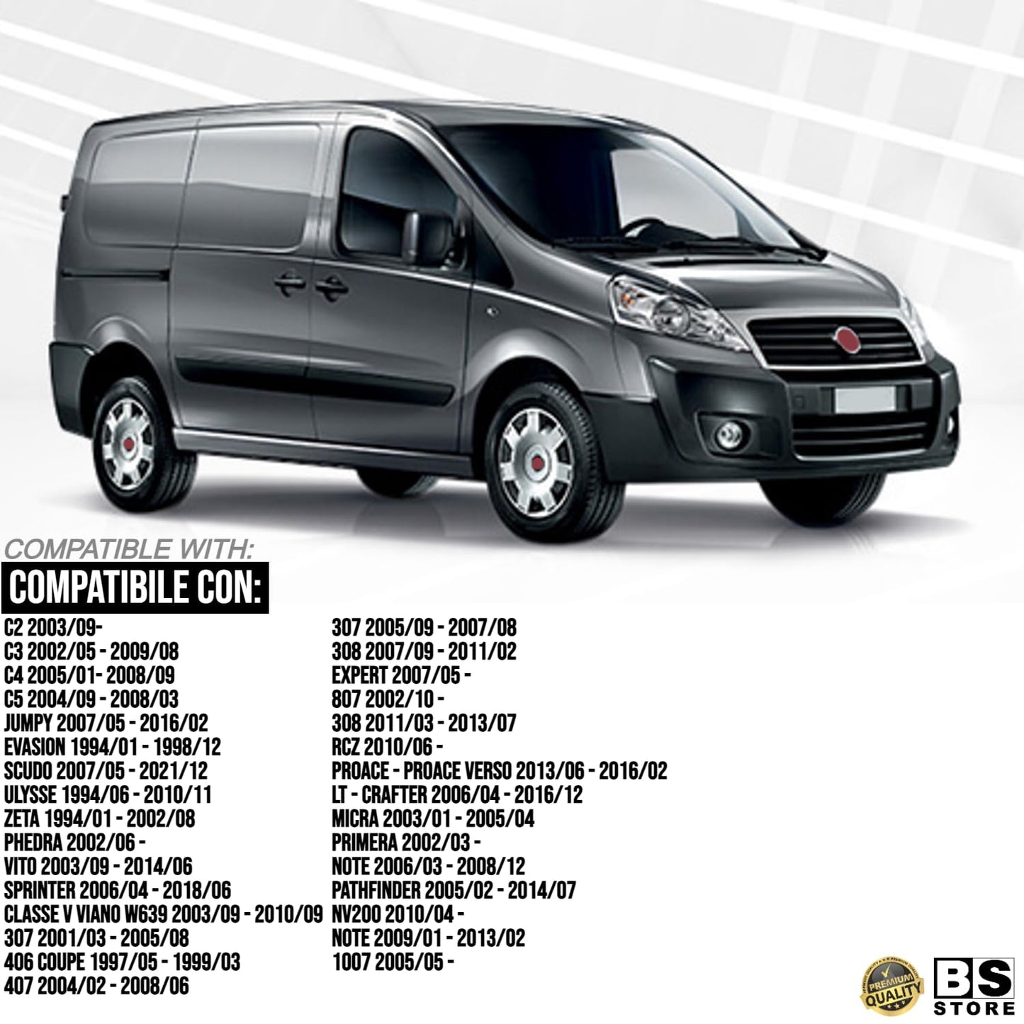 BSSTORE Fanale Luce Targa Posteriore Compatibile Con C2 | C3 | C4 | SCUDO | VITO | e Molte Altre Auto