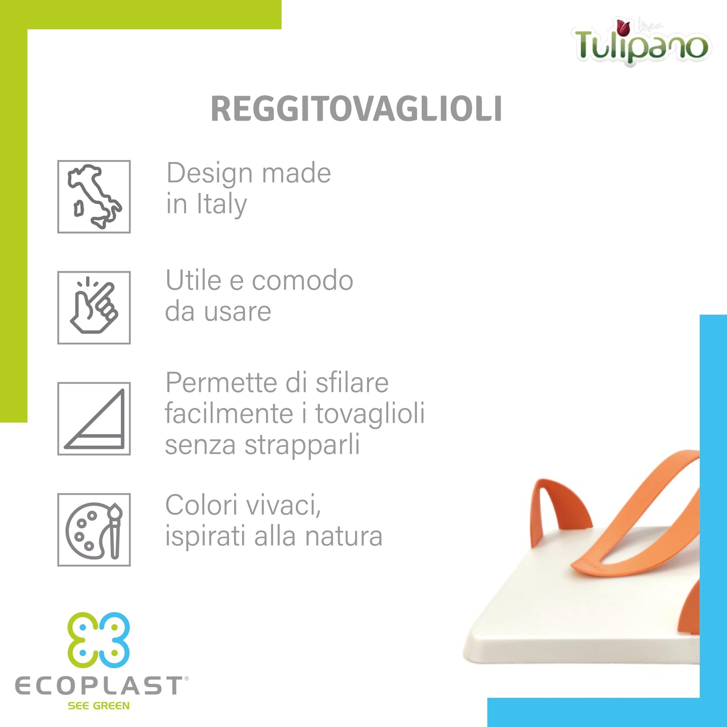 Ecoplast, Portatovaglioli, Design Classico ed Elegante, Trattiene i Tovaglioli Delicatamente Parent