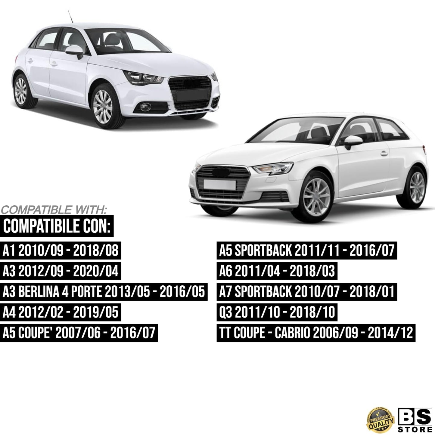 BSSTORE Fanalino Luce Targa Posteriore a LED Compatible con A1 | A3 | Q3 e Molte Altre Auto