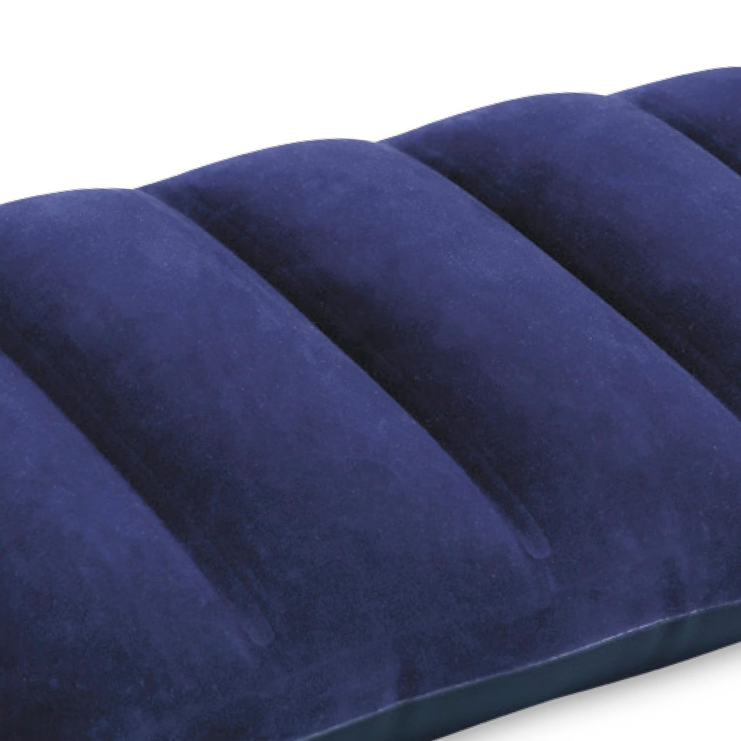 Intex 68672 - Cuscino Gonfiabile Camping Floccato Blu, Vinile, Blu, 43x28x9 cm