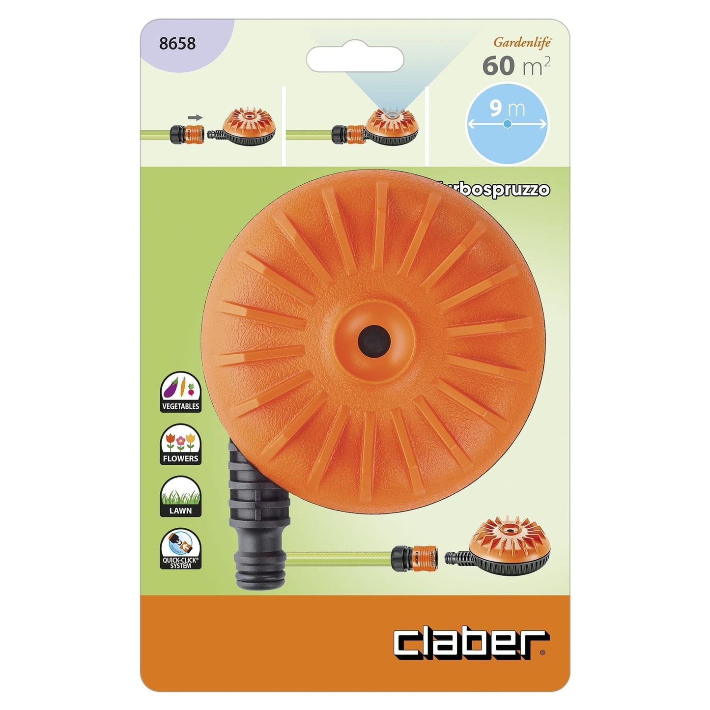 Claber 8658 Irrigatori Rotanti Turbo Spruzzo