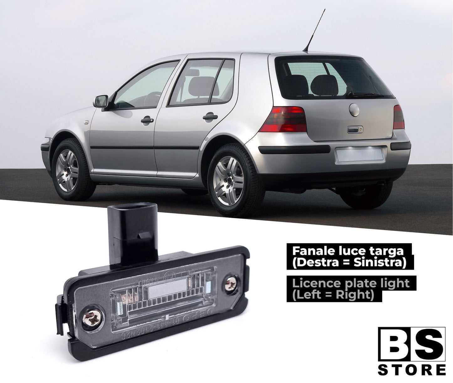 BSSTORE Fanale Luce Targa per GOLF 4 1997-2003, POLO 3 4 1994-2009, BORA 1998, LUPO 1998