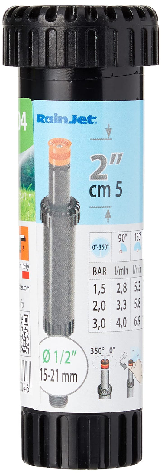 Claber 90004 - Pop-up regolabile da 0° a 350°; escursione dal terreno di 2", colore Nero