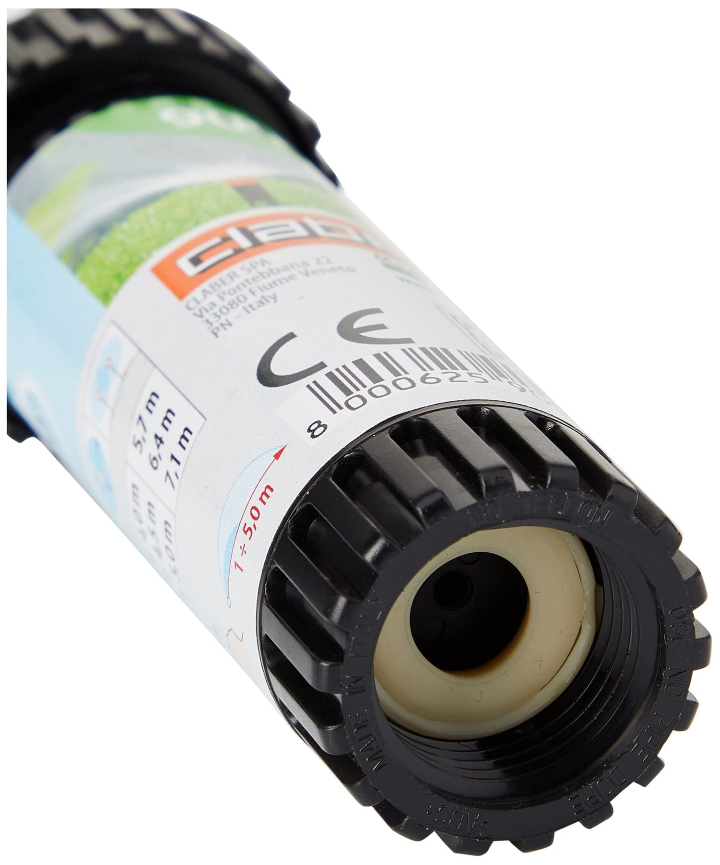 Claber 90004 - Pop-up regolabile da 0° a 350°; escursione dal terreno di 2", colore Nero