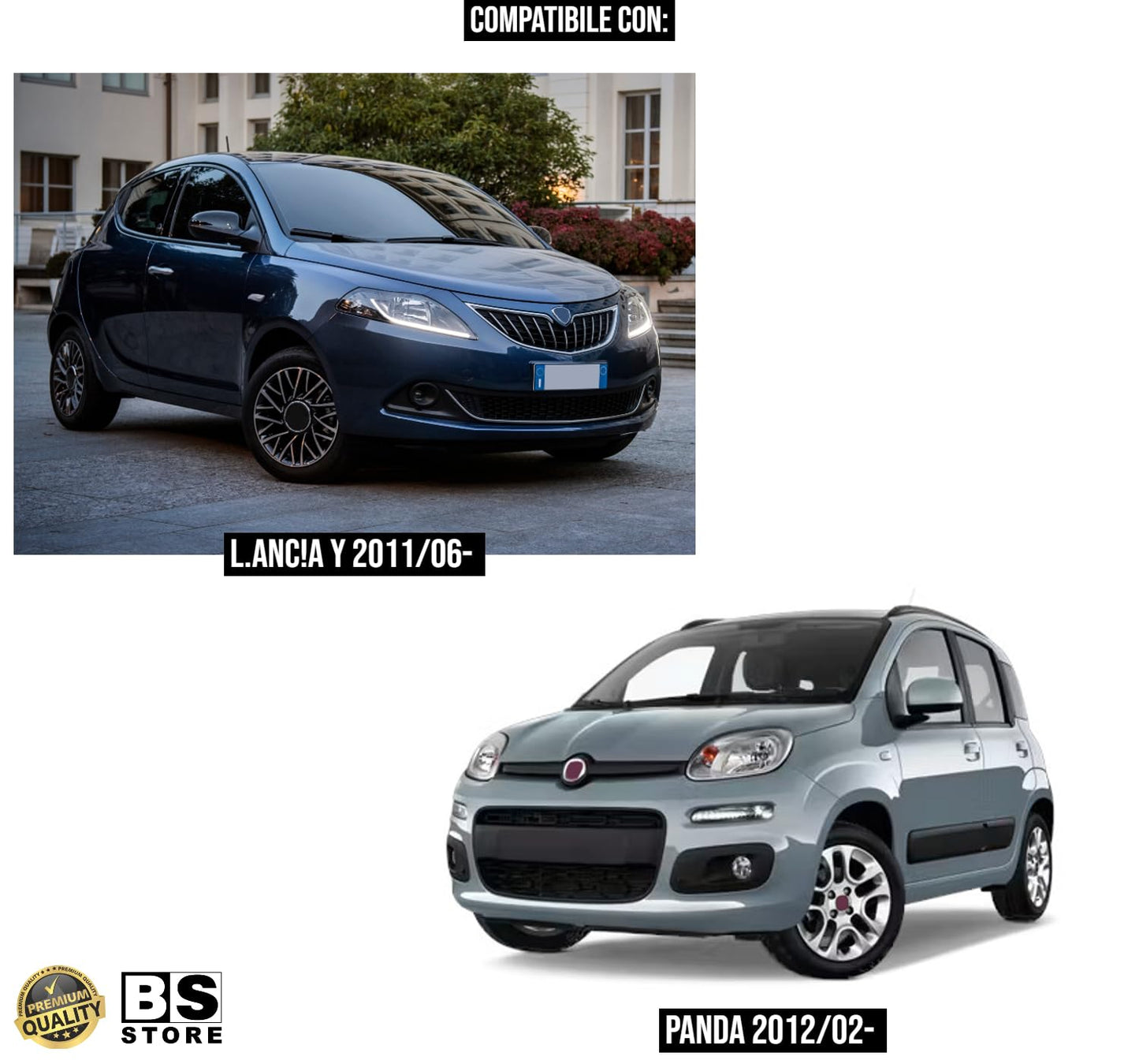 BSSTORE® Maniglia Alza Finestrini Manovella Alza Cristalli Compatibile Con PANDA | BRAVO | Y | IDEA | 500L E Molte Altre Auto