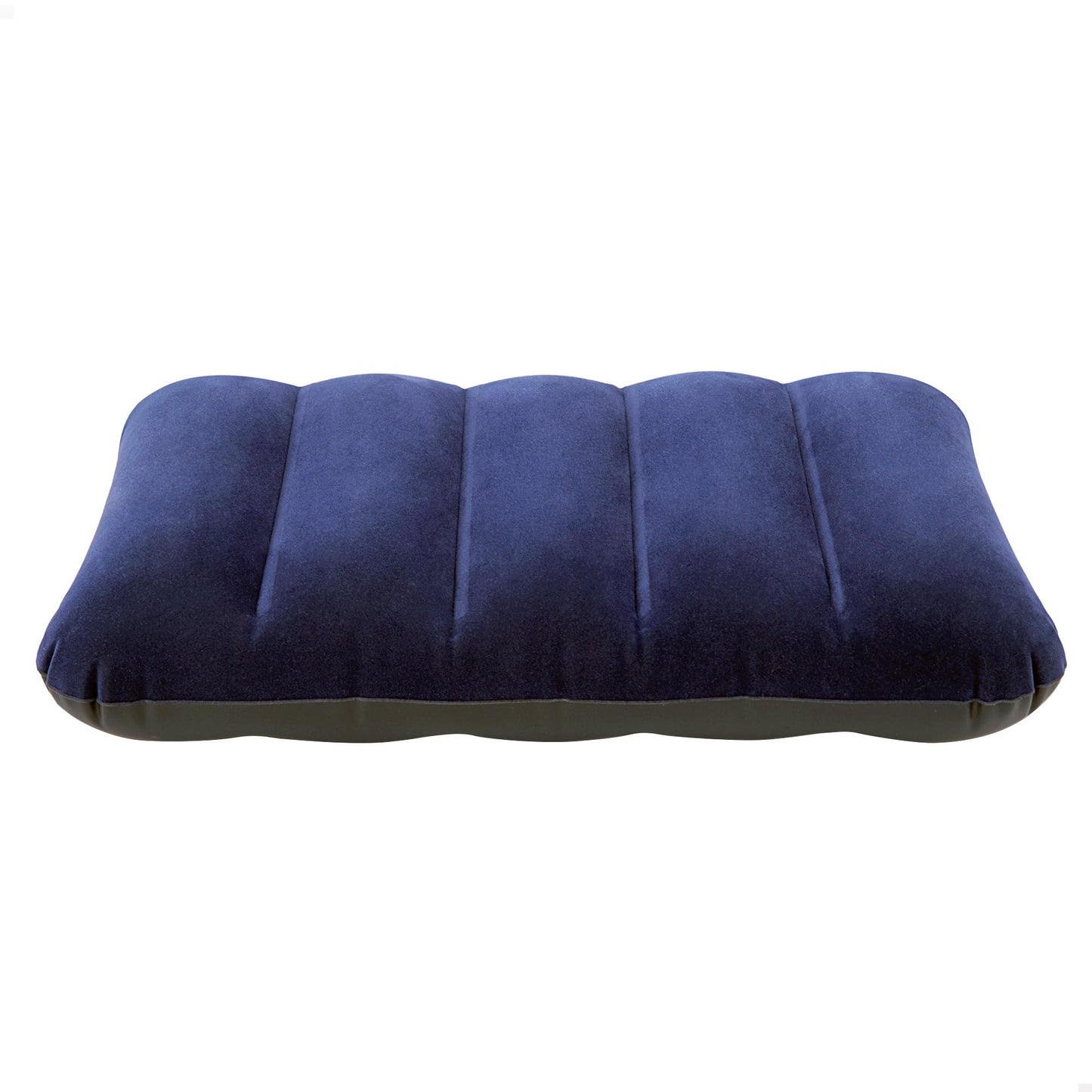 Intex 68672 - Cuscino Gonfiabile Camping Floccato Blu, Vinile, Blu, 43x28x9 cm