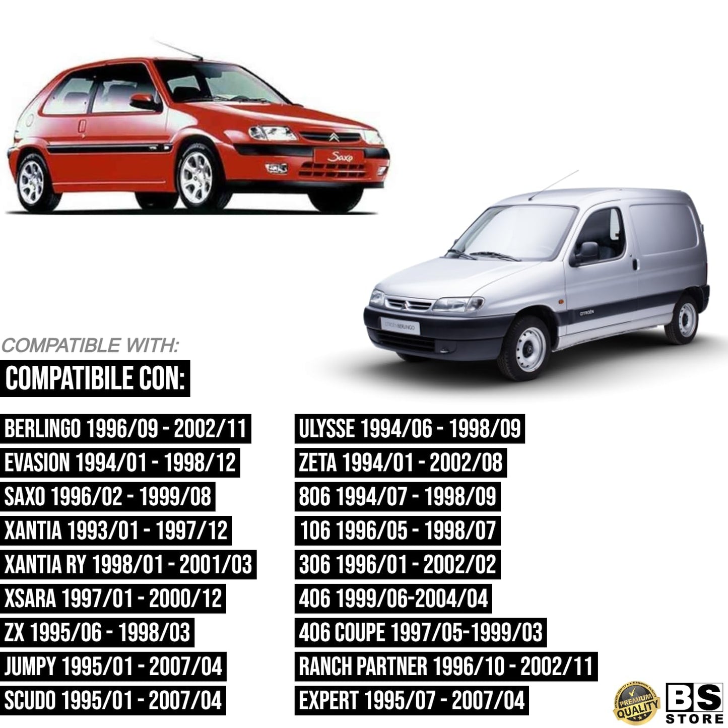 BSSTORE Gruppo Ottico Freccia Laterale Compatibile con SAXO | BERLINGO | 208 e Molte Altre Auto