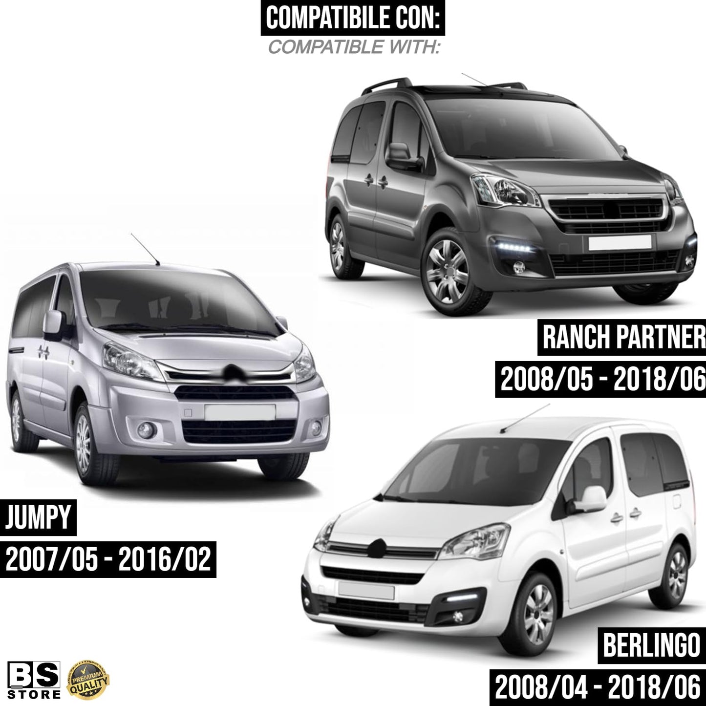 BSSTORE Maniglia Portellone Apriporta Interna Compatibile Con JUMPY - BERLINGO - SCUDO - EXPERT e Molte Altre Auto