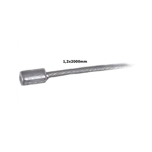 BSSTORE CAVO ACCELLERATORE- GAS 1,2X2000mm TERMINALE PICCOLO DIAM. 3mm LUNGH. 5mm, Compatibile PX-PRIMAVERA-50 SPECIAL-CLASSIC-RALLY-COSA-PK-Tutti I Modelli 1958-2011