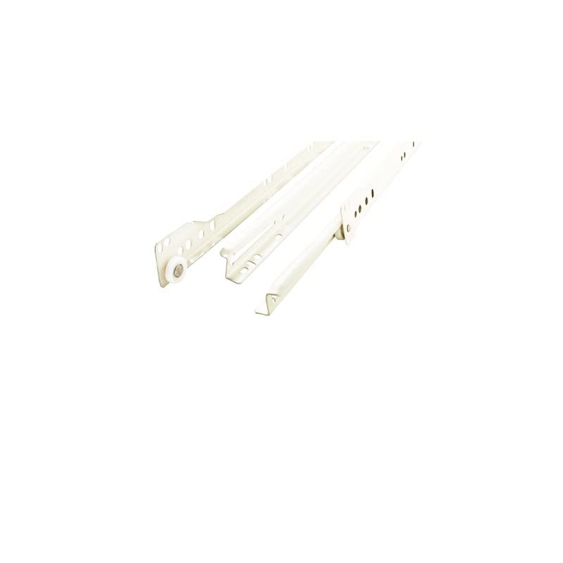 BSSTORE Set Guide Per Cassetti E Cassettiere Fissaggio Al Fondo, Con Chiusura Automatica. Set Da 4 Pezzi Colore Bianco