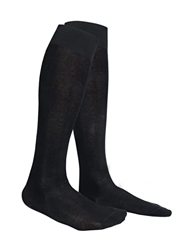 BSSTORE Calze Lunghe Uomo in Filo di Scozia Nere Taglia Unica 40/46