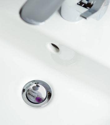 BSSTORE Tappo in PVC per Piletta A Saltello per Lavabo E Bidet Corpo in Plastica con Testa Cromata E Vite di Regolazione dell' Altezza