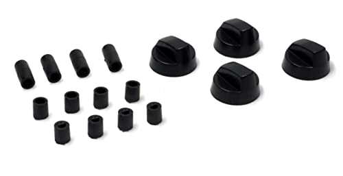 BSSTORE Kit Completo 4 Manopole Universali Colore Nero Adattabili A Qualsiasi Piano Cottura