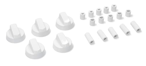 BSSTORE Kit Completo 5 Manopole Universali Colore Bianco Adattabili A Qualsiasi Piano Cottura