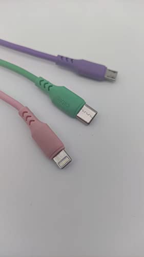 BSSTORE Cavo Usb 3 In 1 Lightning Usb-C Micro-Usb Collega Contemporaneamente Tutti I Tipi Di Dispositivo