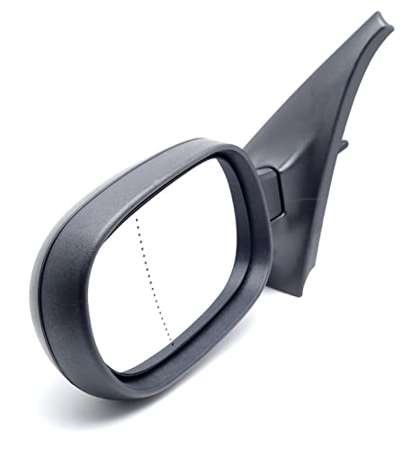 BSSTORE Specchietto Retrovisore Esterno Nero per R. CLIO dal 2001 al 2005 con Regolazione Manuale