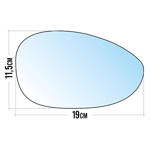 BSSTORE Piastra Vetro Specchio Retrovisore - Compatibile Grande Punto 2005, Grande Punto EVO 2009, Linea 2007, 500 dal 2007 in poi