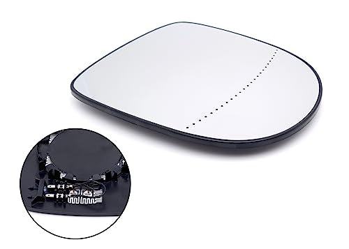 BSSTORE Piastra Vetro Specchio Retrovisore Termico per Ren@ult CLIO III 2009-2014, TWINGO II 2012-2014 (Sinistro Asferico - Lato Conducente)