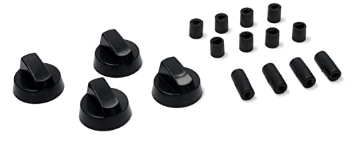 BSSTORE Kit Completo 4 Manopole Universali Colore Nero Adattabili A Qualsiasi Piano Cottura