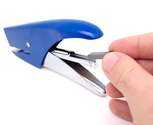 BSSTORE Cucitrice a Pinza in Metallo, Cuce Fino a 15 Fogli, Punto Chiuso/Aperto, Punto 6/4 per Casa e Ufficio
