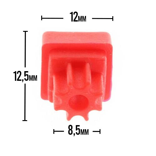 BSSTORE 764010175 Kit 4 Gommini Rossi Griglia Piano Cottura con Molle - Compatibile Piedini Smeg PVS750 PVA750 PX750 PX140
