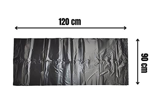 10 Sacchi Spazzatura Neri Grandi (cm 90x120) Resistenti per Condominio Giardino - Sacchi Immondizia, Pattumiera, Giardinaggio - 120 Litri (10 Sacchi, Nero)