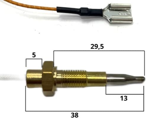 BSSTORE Termocoppia Di Sicurezza Piano Cottura Lunghezza 600MM M6X0,75 Compatibile Con Vari Marchi E Modelli Equivalente A C00052986