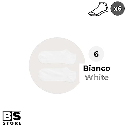 BSSTORE 6 Paia Fantasmini in Cotone Calzini Taglia Unica 40-46