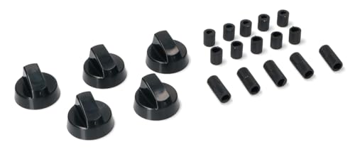 BSSTORE Kit Completo 5 Manopole Universali Colore Nero Adattabili A Qualsiasi Piano Cottura