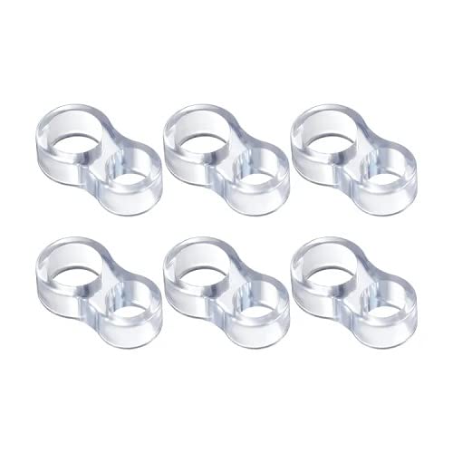 BSSTORE Fermaporte per Maniglie in PVC, Paracolpi, Trasparente a Doppio Anello .Pezzi 6