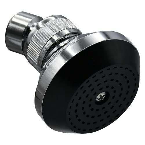 BSSTORE Soffione Doccia in ABS Cromato con Snodo Monogetto Sistema Anticalcare Universale Linea 'Black'