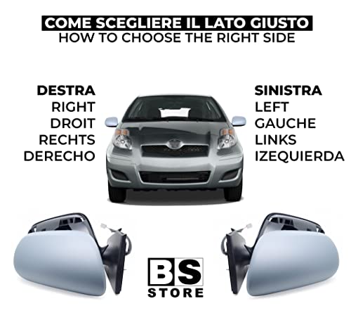 BSSTORE Specchietto Retrovisore per Tyt YARIS dal 2006 al 2011 (XP9) Elettrico Termico
