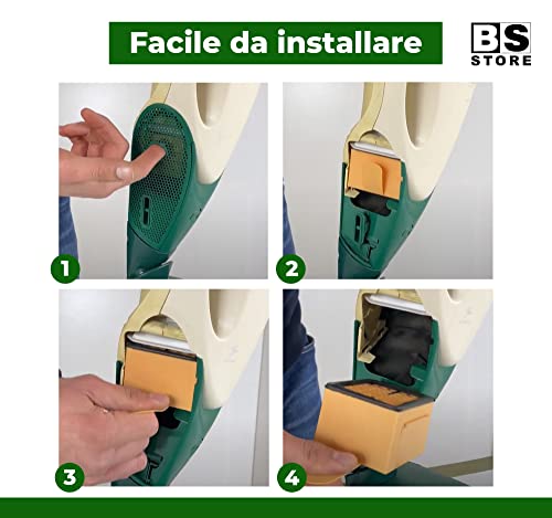 BSSTORE Kit Filtro Igienico Hepa + Griglia Filtro Protezione Motore Compatibile per Folletto VK135 VK136
