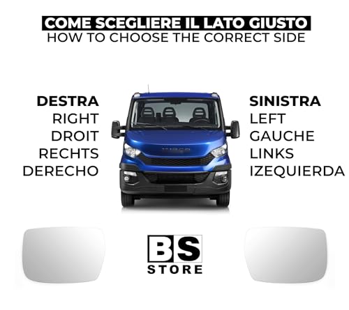 BSSTORE Piastra Vetro Specchio Retrovisore per IVEC0 DAILY IV 2006, V 2011, VI 2014