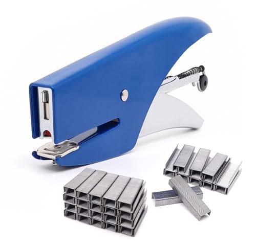 BSSTORE Cucitrice a Pinza in Metallo, Cuce Fino a 15 Fogli, Punto Chiuso/Aperto, Punto 6/4 per Casa e Ufficio