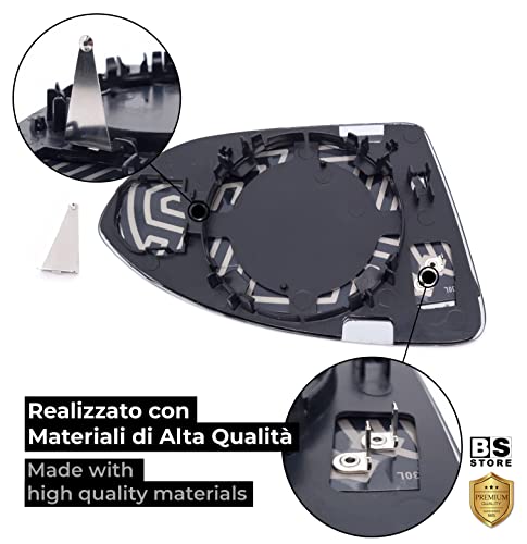 BSSTORE Piastra Vetro Specchio Retrovisore Termica per GOLF 7 dal 2012, TOURAN dal 2015