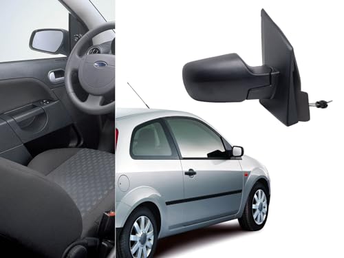 BSSTORE Specchietto Retrovisore Esterno Nero per F0RD Fiesta Mk5 2002-2005 con Regolazione Manuale