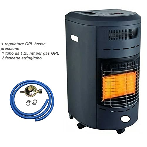 BSSTORE Kit 3Pz Per Stufa A Gas Infrarossi, Barbecue, Cucine: 1 Regolatore Gpl +1 Tubo +2 Fascette