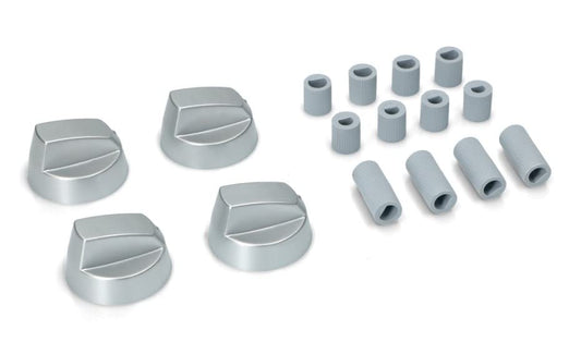 BSSTORE Kit Completo 4 Manopole Universali Colore Argento Adattabili A Qualsiasi Piano Cottura