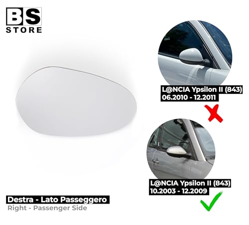 BSSTORE Piastra Vetro Specchio Retrovisore Termico per L. YPSILON (843) 2003-2009