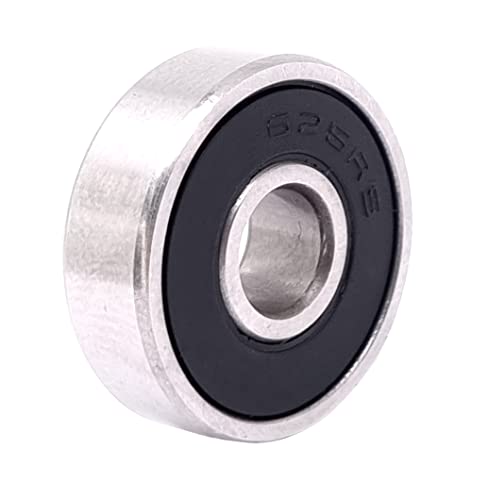 BSSTORE 625-2RS Cuscinetti a Sfera 5x11x4mm, Doppia tenuta in gomma 625RS Acciaio Cromato Sfere a Gola Profonda a Doppio Schermo Radiale