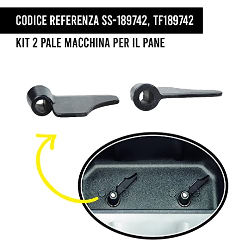 BSSTORE SS-189742 Pale per Impastare (KIT x2) Macchina per il Pane - Compatibile per Moulinex OW610, PF610; OW611, PF611