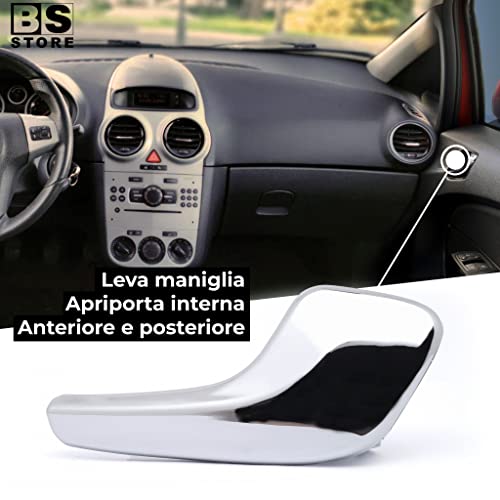 BSSTORE Maniglia Porta Interna per 0pel Corsa D dal 2006 al 2014 (S07) Cromata