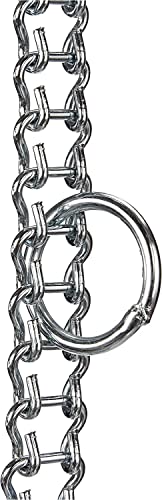 BSSTORE Collare Per Cani A Scaletta In Acciaio Nichelato Tipo Leggero Con Anello E Targhetta Identificativa