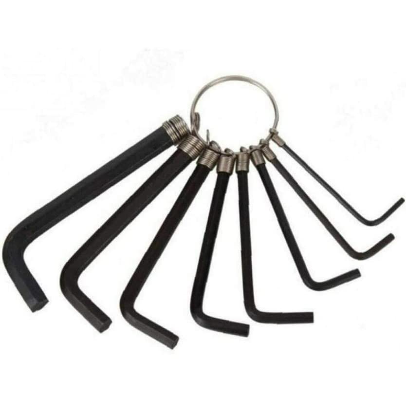 BSSTORE Serie Chiavini Esagonali Otto Pezzi Con Anello Di Fissaggio In Acciaio