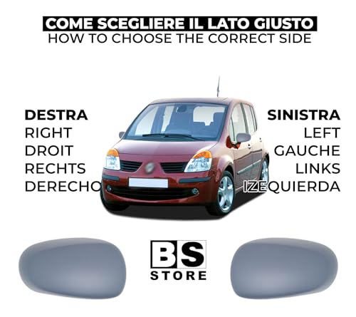 BSSTORE Calotta Specchietto Retrovisore da Verniciare con Primer per REN@ULT MODUS (F, JP) 2004-2008
